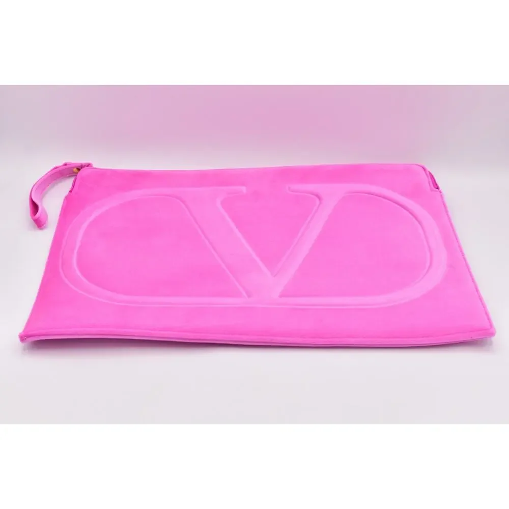 Valentino Beauty Hot Pink Velvet Laptop Sleeve Case Bag GWP New 14
